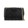 Fleming Double T Logo Quilted Weave Chain Crossbody Bag Women Bags Black 137301-001