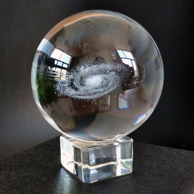 Crystal Globe Ball Galaxy Miniatures 3d Laser Engraved Glass Ball 60mm Sphere