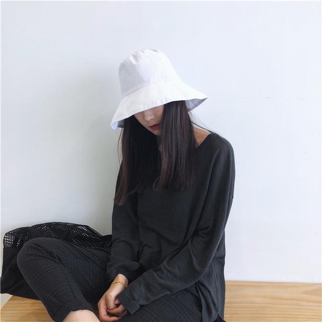 Women Summer Solid Color Large Edge Breathable UV Protection Fisherman Hats