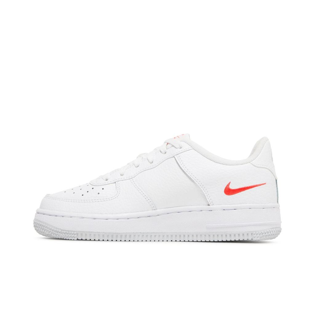 Nike Air Force 1 Low Grade School 'Multi-Swoosh' (Unisex) White / Particle Grey / Photon Dust / Bright Crimson Kids' Skateboarding Shoes
