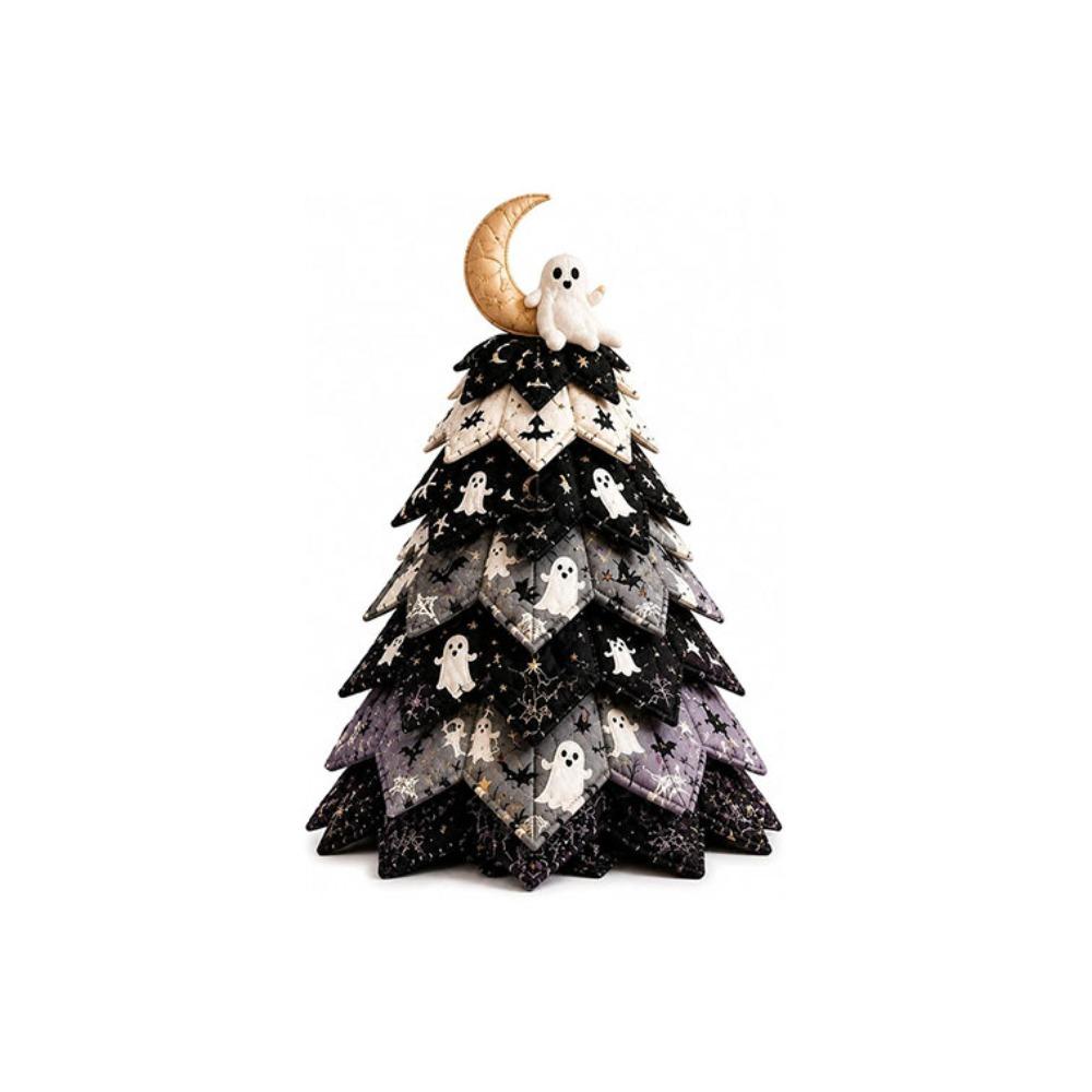 Pumpkin Ghost Quilted Christmas Tree Kit Black Cat Spider Hand Sewing Festival Tree Fall Harvest