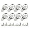 8PCS D Ring Tie Down Anchors with Screws 304 Stainless Steel Heavy Duty Surface Mount Anchors for Truck Trailer Boat