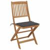 VidaXL Set of 8 Folding Garden Chairs with Cushions, Patio Seats, Dining Chairs, Patio Furniture 3075021