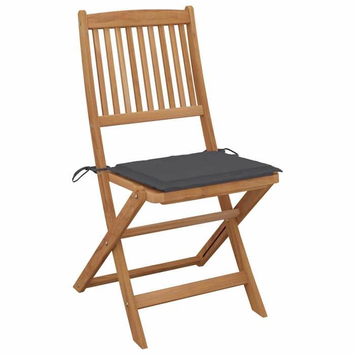 VidaXL Set of 8 Folding Garden Chairs with Cushions, Patio Seats, Dining Chairs, Patio Furniture 3075021