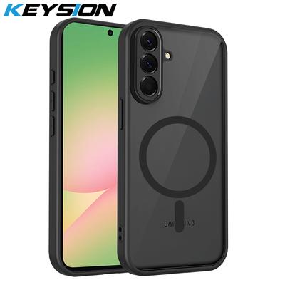 KEYSION Magnetic Phone Case for Samsung A56 5G A36 A26 Silicone+PC Matte Translucent Clear Shockproof Cover for Galaxy A16 4G 5G