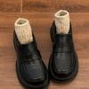 Japanese college style thick-soled basic jk small leather shoes women's French summer and autumn mid-heel round head single shoes