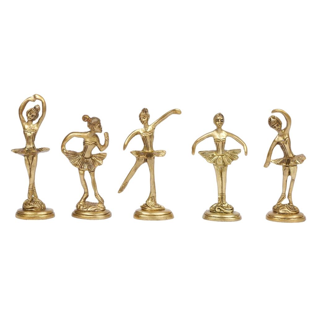 Brass Beautiful Dancing Lady Idol Home Décor Showpieces Ladies Statue Set of 5 Statues.