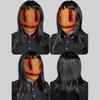 Scary Bloody Mask with Hair Female Ghostly Full Face Mask Headgear Cosplay Party Mask for Carnivals Halloween Decorations