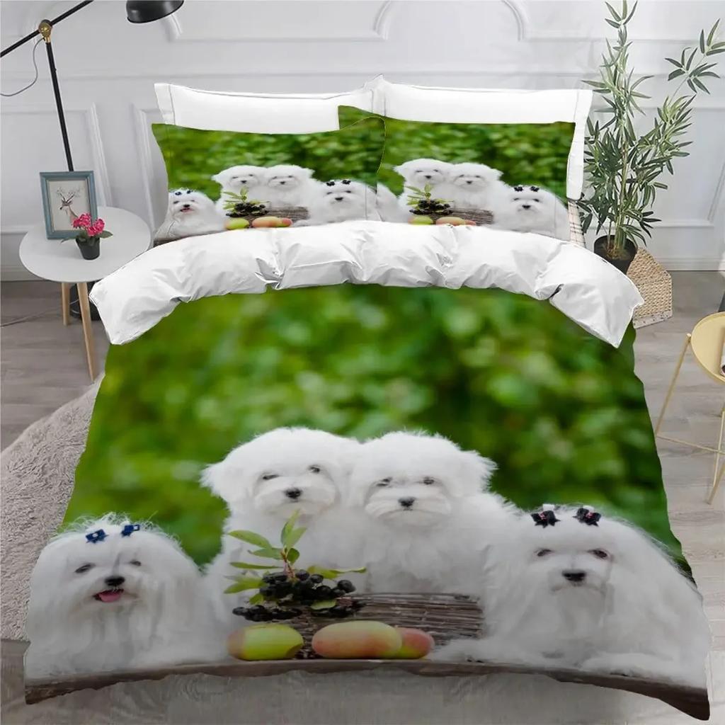 Comforter Cute Dog Single Twin Queen For Girl Teen Boys Pet Dog Theme Bedding Set Polyester Kawaii Animal Comforter