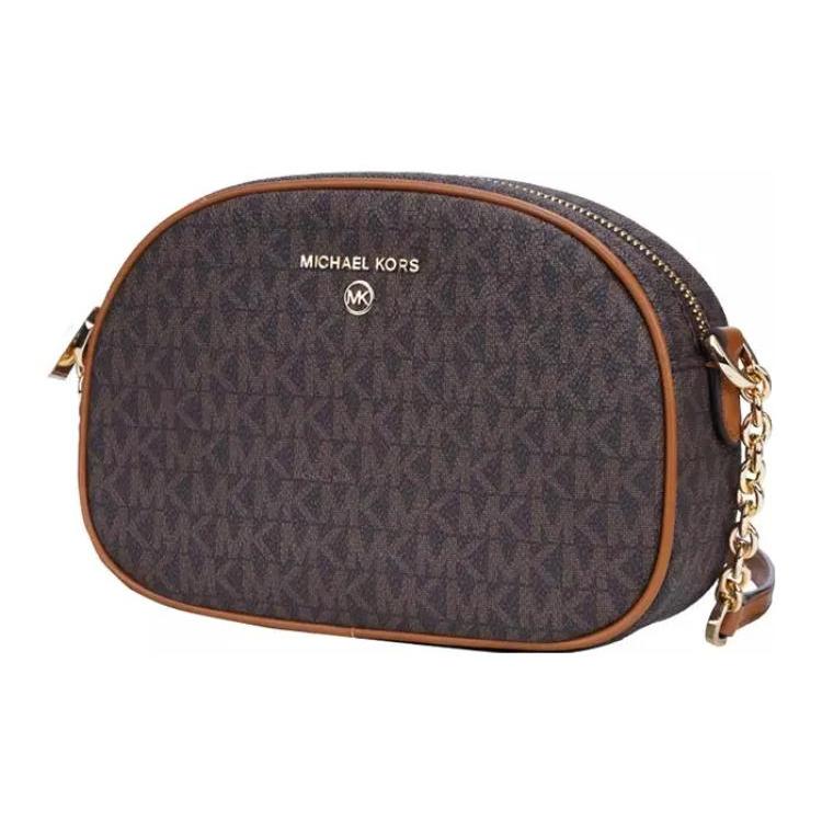 New MICHAEL KORS Jet Set PVC Shoulder Bag, Crossbody Bag Trumpets Women's Dark Brown 32F2GT9C0B-BRN-ACORN