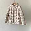 Weiße Entendaunen leichte Daunenjacke Damen kurz Herbst und Winter Kapuze schmal Temperament kleines Mode-Mantel
