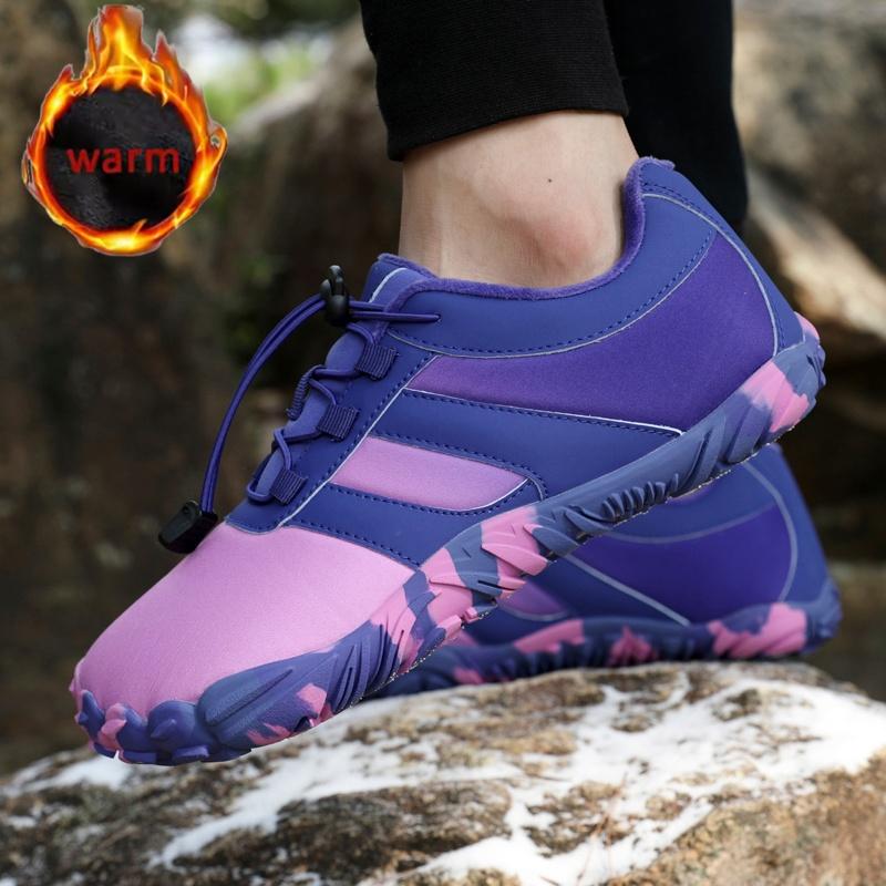 New Outdoor Trekking Cotton Shoes Barefoot Cotton Shoes Waterproof Lightweight Non Slip Five Finger Walking Shoes Thickened Warm