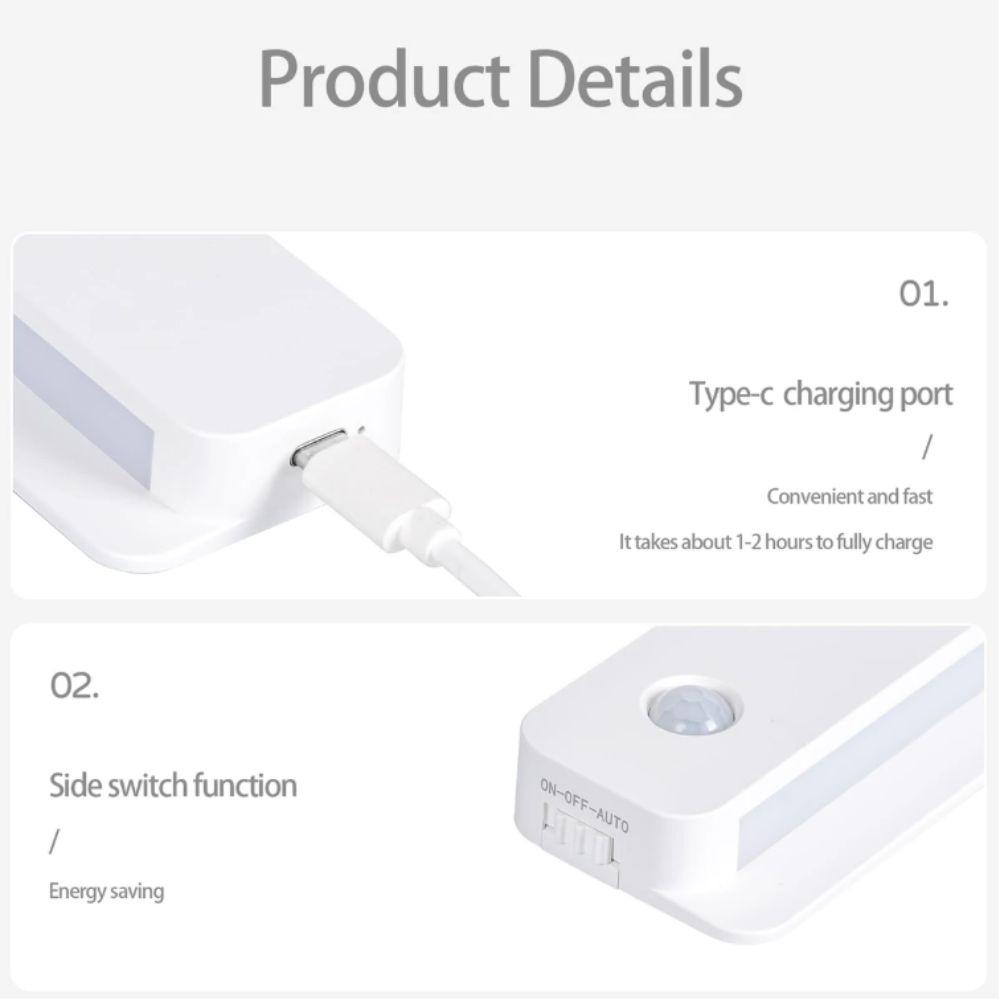 Mini Size Sensor LED Night Light Small Design Energy Saving Rechargeable Lamp Emergency Light Smart Function Wireless Lamp