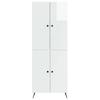 Cabinet Set 2 pcs High Gloss White Wood Based Material