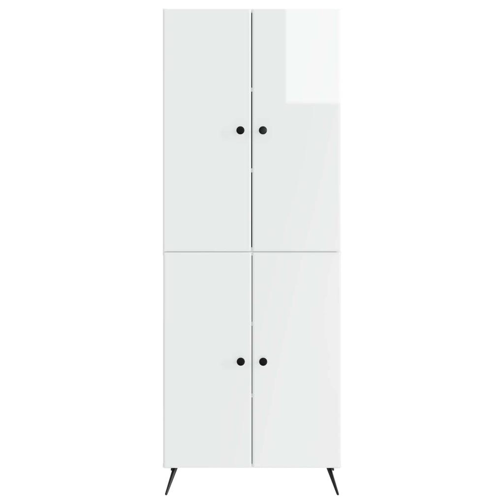 Cabinet Set 2 pcs High Gloss White Wood Based Material
