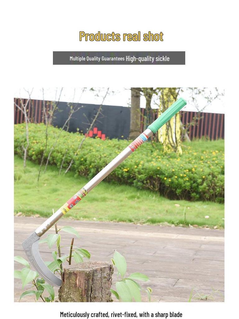 Sense mit extra langem Stiel für Gras, Mais, Weizen und Camping