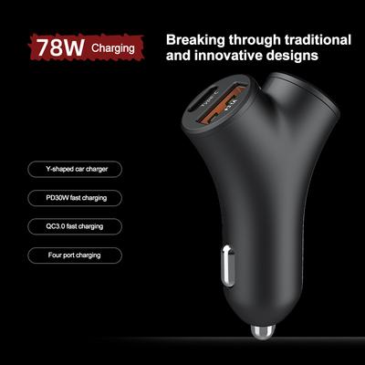 78W Autoladegerät Dual USB Typ C PD Schnellladung Handy Netzteil für iPhone 14 13 Huawei Xiaomi Samsung iPad Laptop Tablet