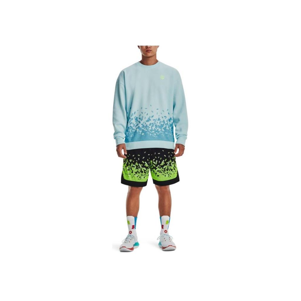 Under Armour Geometric Pattern Printed Casual Loose Shorts Men Shorts Green 1374316-001