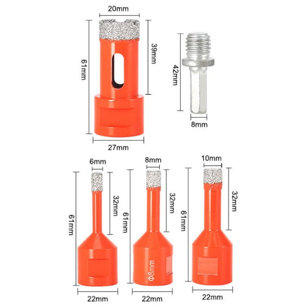 M14 Threaded Brazed Dry Drill Bit Hole Saw Cutter Durable Hole Opener Porcelain
