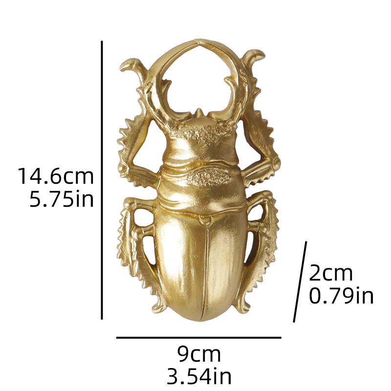 Golden Scarab Wall Hanging Ornament - Creative Resin Wall Decoration for Home, Bedroom, Living Room