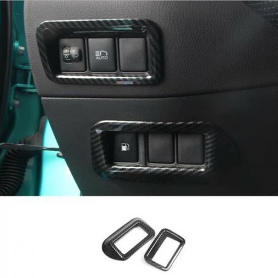Carbon Fiber Headlight Adjustment Switch Cover Trim For Toyota C-HR CHR 2016-22