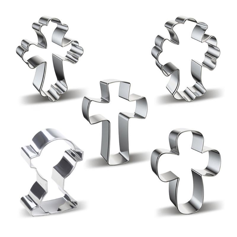 5 Стилей Форма для Вырезания Печенья Форма для Крестообразного Печенья DIY Помадка Выпечка Кондитерских Изделий To серебряный