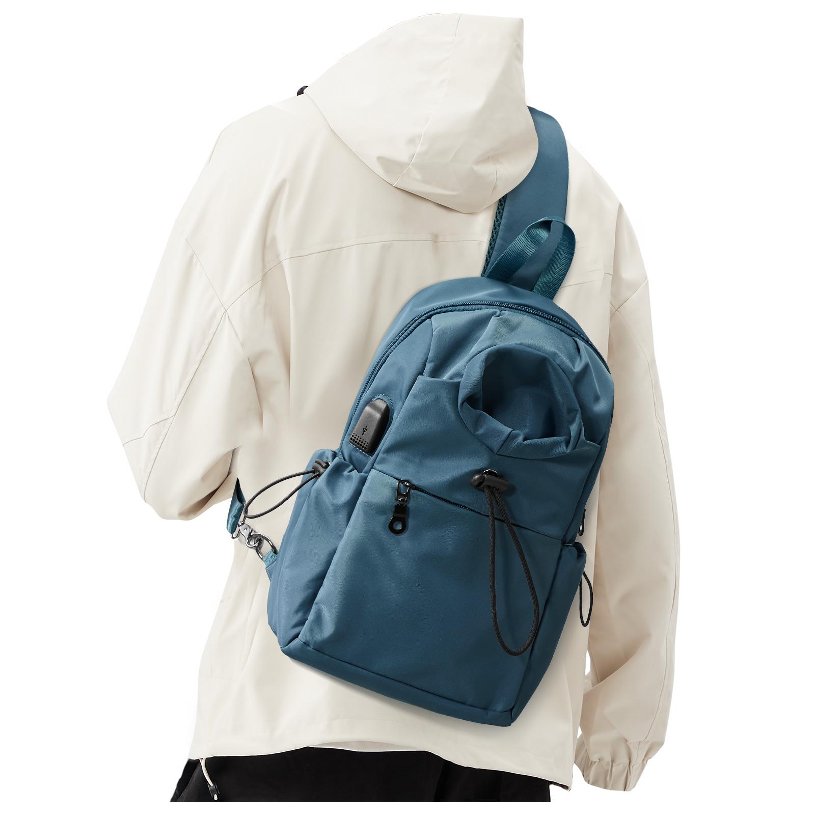 

Нагрудна сумка Рюкзак через плече Чоловічі водонепроникні сумки через плече для відпочинку, жіноча повсякденна сумка унісекс Дорожня легка міні-сумка-мессенджер