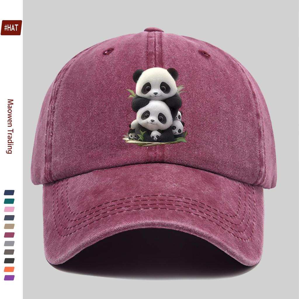 pc Cute Panda Print Baseball Cap Fashionable Trendy Design Sun Hat Truck Driver Decor Hat Adjustable Strap Papa Cap Street