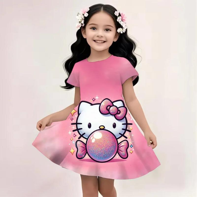 Sanrio Summer Fashion Polyester Lightweight Cartoon Cute Series 3D Hello Kitty Printed Girl s 110