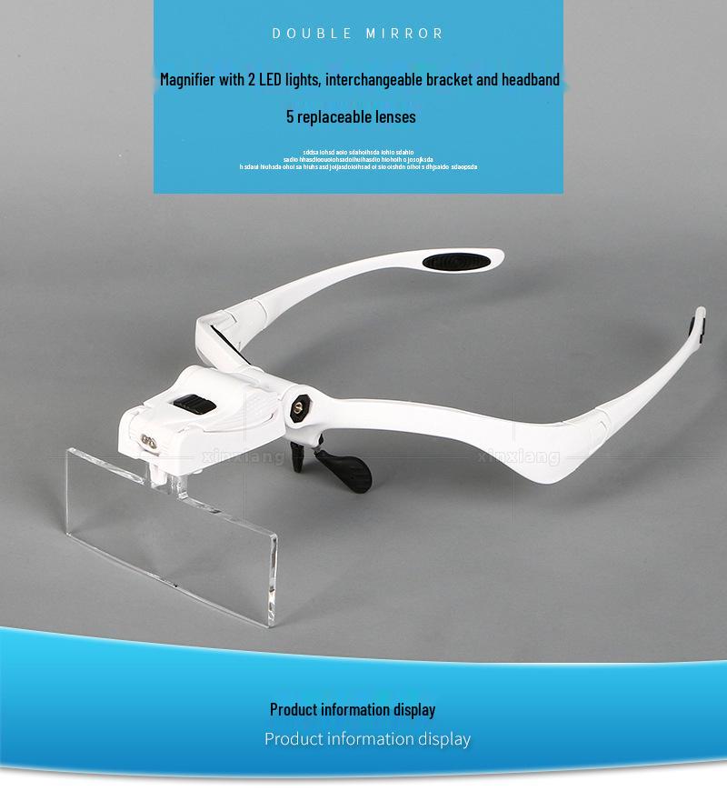 Five Magnification Lightweight 3.5x Head-mounted Reading Magnifier with Interchangeable Frame/Headband