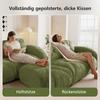 Modular sofa, 2-seater sofa with ottoman, high-density 32D foam, suitable for living room, pet-friendly chenille fabric, non-slip design, green