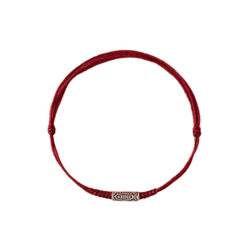 

Fashionable Woven Fish Bracelet Artistic Fish Pendant Braided Bracelet Adding A Lucky Charm To Daily Wear