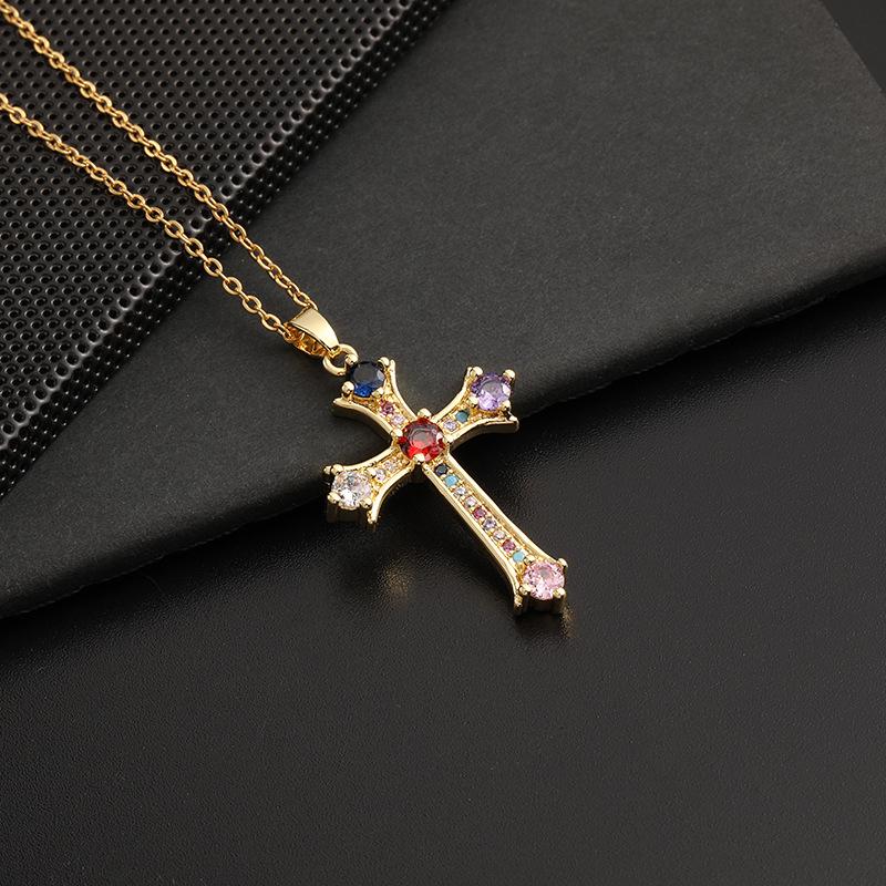 Minimalist Hip Hop Cross Pendant Necklace Unisex Couple Choker Chain Fashion Versatile Jewelry Accessory