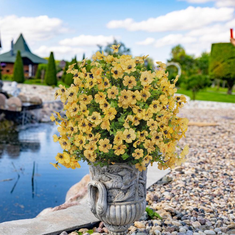 Künstliche Veilchenblumen mit Stab – UV-beständige Kunstblüten für Garten, Terrasse, Hochzeits- und Partydekoration