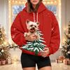 Women's Fashion Christmas Print Hoodie with Pet Pocket, Casual Pullover for Holiday Wear
