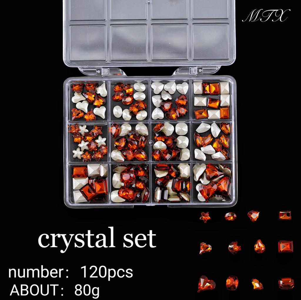 Pointed Bottom Drill Heterosexual Mixed Diamond Nail Art Jewelry Mixed Style Mixed Round Glass Diamond Rhinestone Nail Decoration