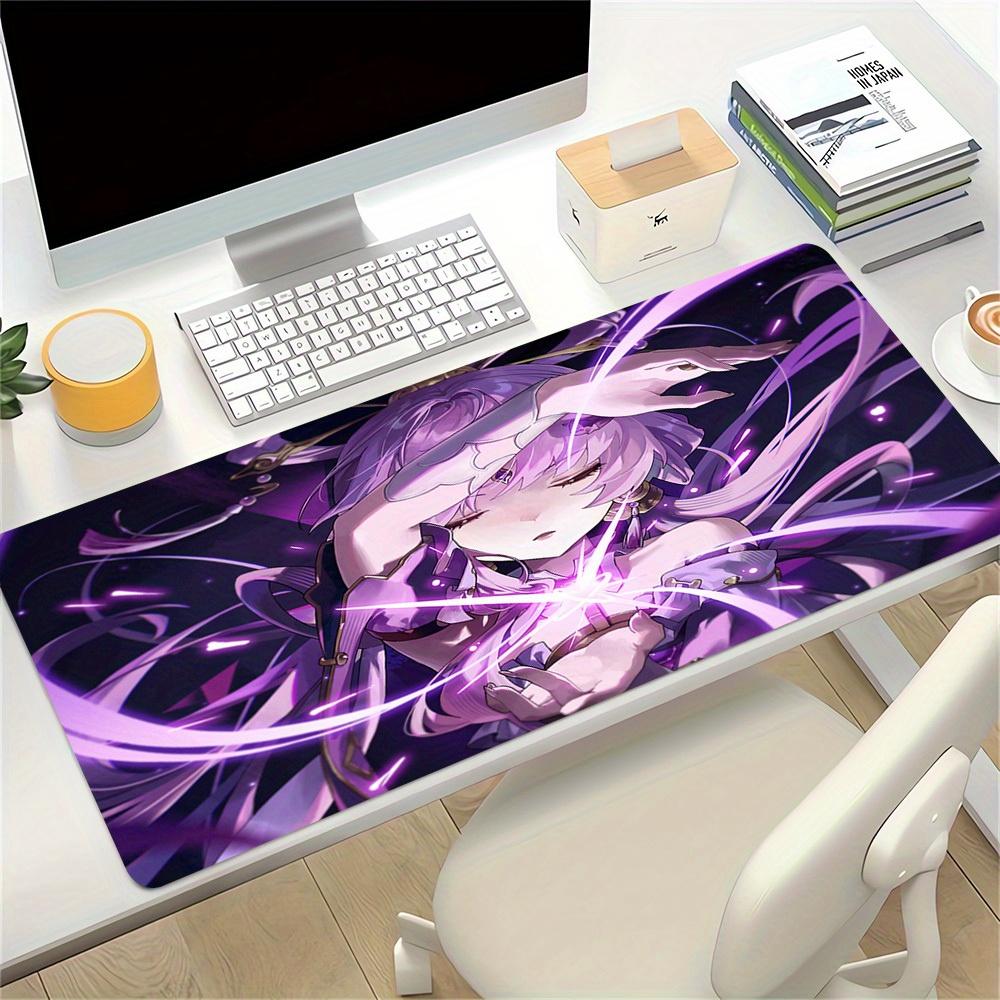 1pc Large Gaming Mouse Pad, UV Reactive Non-Slip Desk Mat, Washable PolyesterGenshin Impact, Cartoon, gameComputer Pad with Vibrant Game Mac