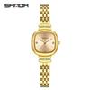 Sanda 7052 Fashion Square Diamond Watches For Women High Quality Waterproof Leather Quartz Watch Luxury Elegant Ladies Watches