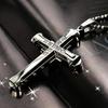Men's Multi-layer Three-color Diamond Inlaid Cross Necklace