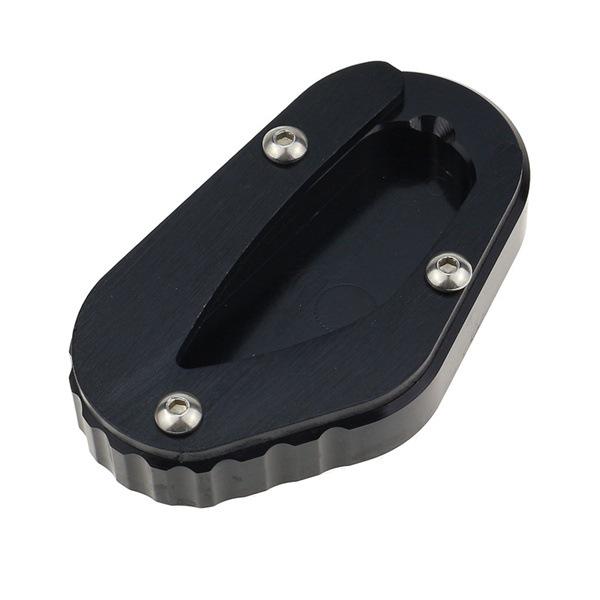 Black Aluminum Motorcycle Kickstand Pad Side Stand Enlarged Base - 1 pc