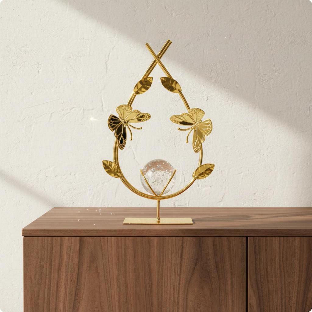 Desk Decor Elegant Luxury Sculpture Gift Idea Flower Ornament for Living Room, Cabinet,