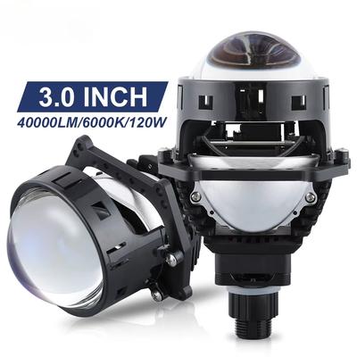 2pcs Lentes Proyector Bi LED 3 Pulgadas Para Faro Luces Halo Para H4 H7 9005 9006 160W 50000LM Luz Alta Baja 120W