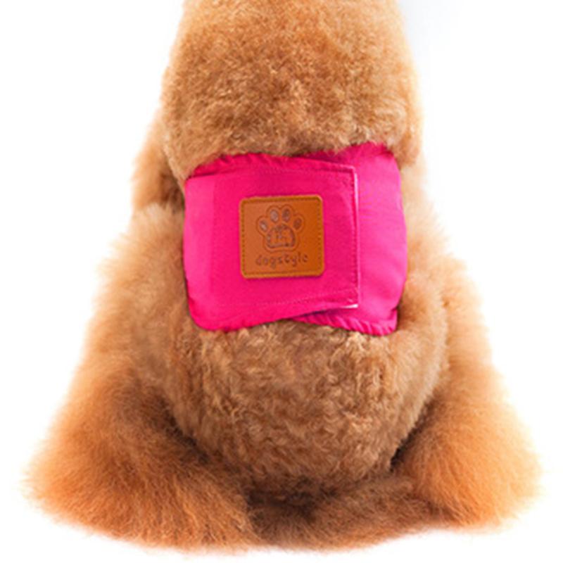 

Многоразовые моющиеся подгузники для собак, дышащие хлопковые подгузники для щенков, регулируемые гигиенические трусики с застежкой-липучкой для домашних животных WWO66 S красный