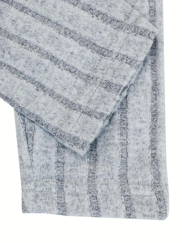 2024 European-American Style U-Neck Ribbed Knit Long-Sleeve Women's T-Shirt