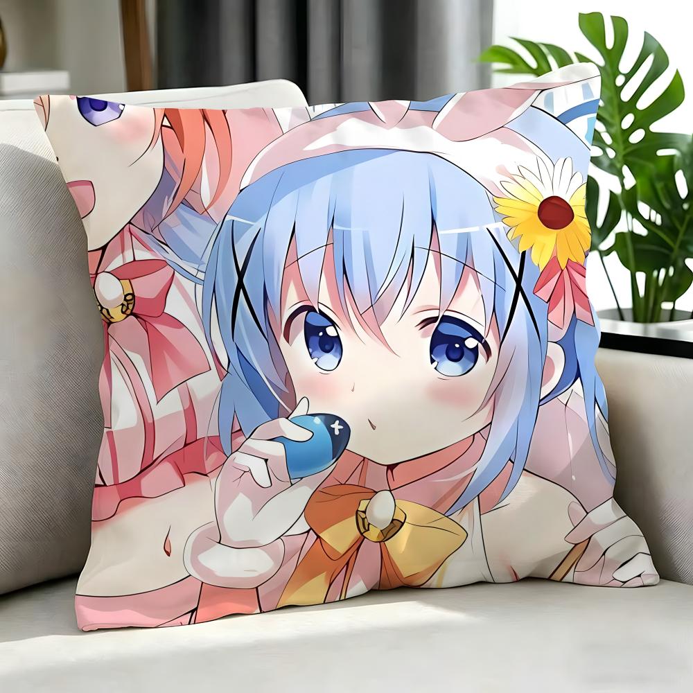 anime Is the Order a Rabbit Cushion Cover Cushion Cover Set Pcs x x x Pillowcase Decorative Sofa Home Decor