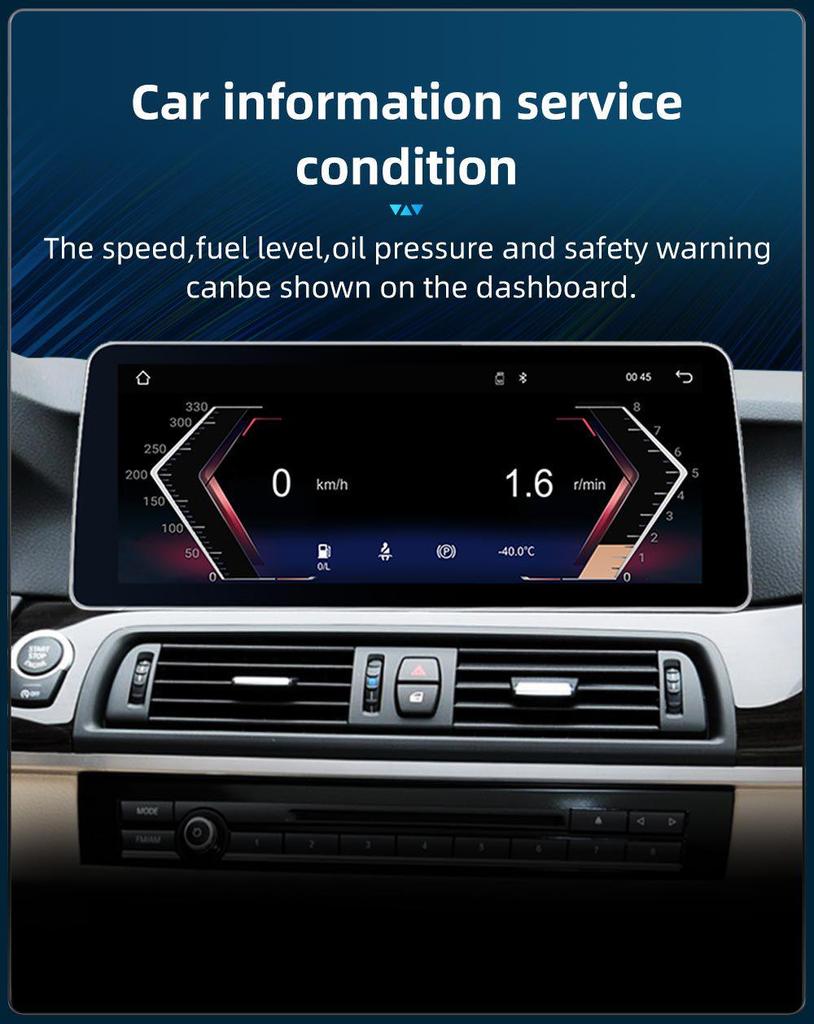 12.3-Inch BMW 5 Series F10/F11 Central Control Screen with Wireless CarPlay & Navigation