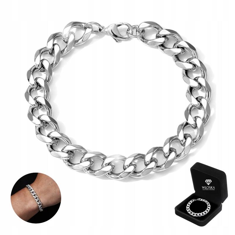 THICK Men' Silver Bracelet Armored Bracelet + FREE