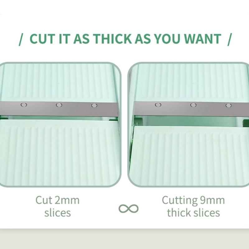 Handheld Kitchen Mandoline Slicer for Vegetables Cheese Manual Onion Cutter Practical Food Cutting Tool with Container