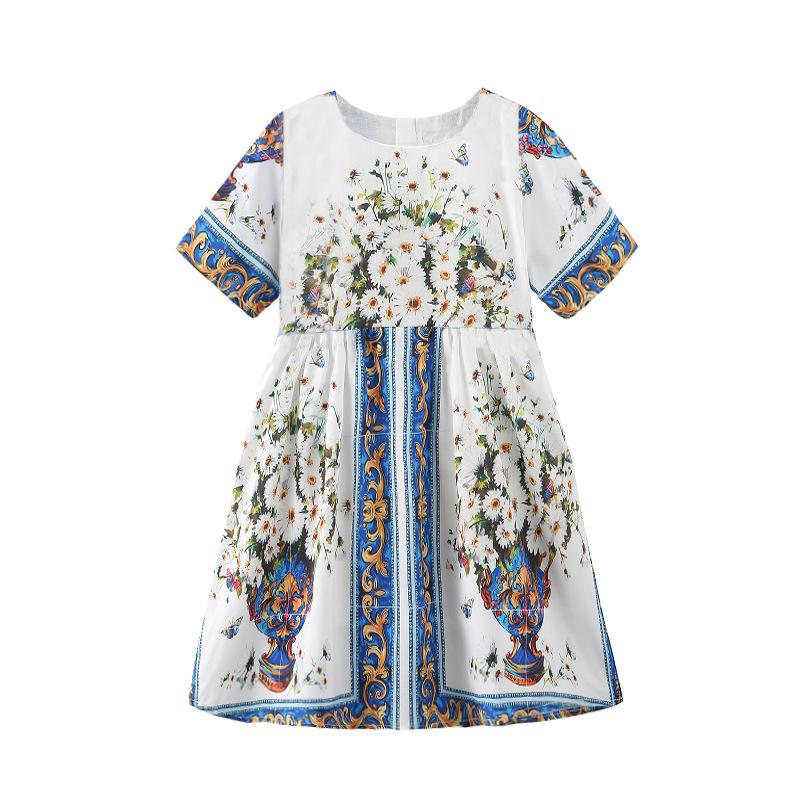 

Весеннее платье для девочек Дейзи Корт с принтом - Детская одежда 130cm цветочные печати