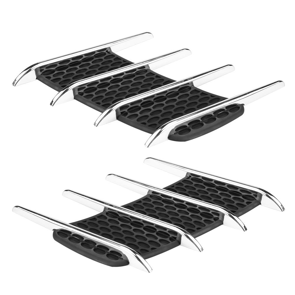 Pair of Car Exterior Hood Side Air Intake Flow Vent Shark Gills Outlet Decorative Trim Sticker